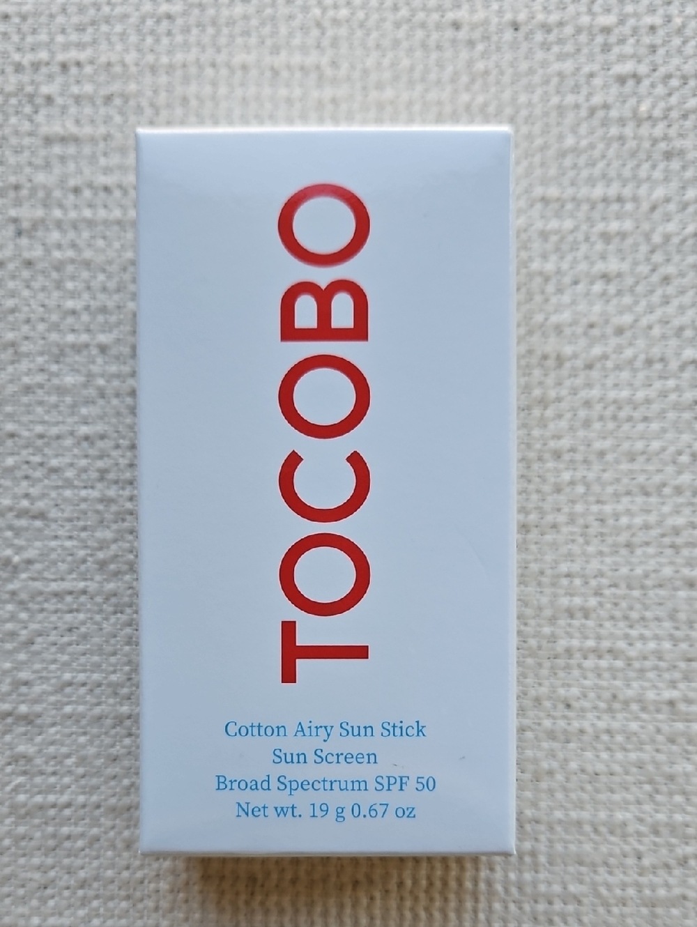 TOCOBO Cotton Airy Sun Stick SPF 50 — White and Red